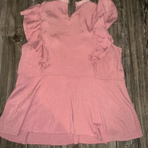 Savanna Jane Peplum Sleeveless Ruffle Mauve Blouse Size 2X - Picture 2 of 6